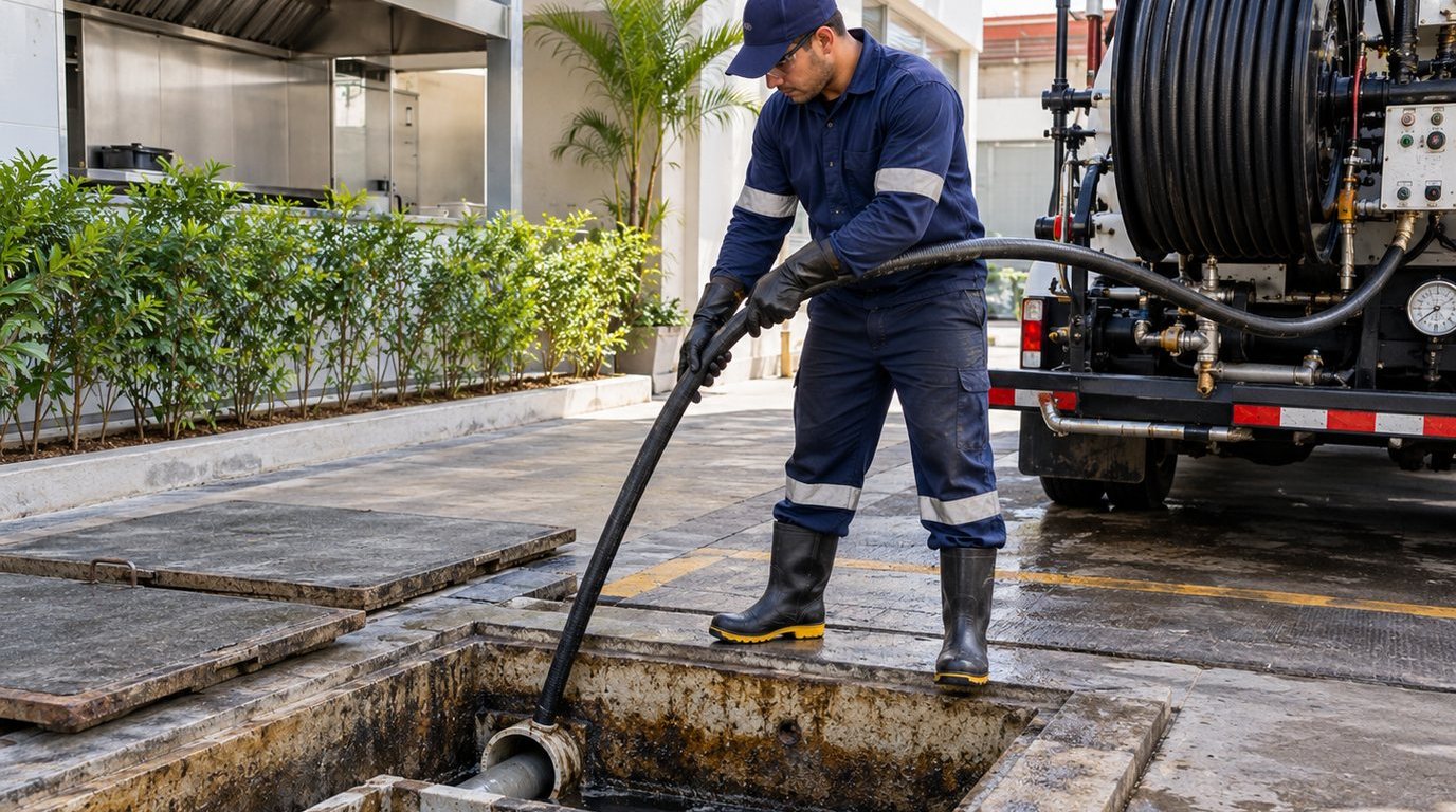 Hidrojateamento de Caixa de Gordura em Sorocaba‑SP