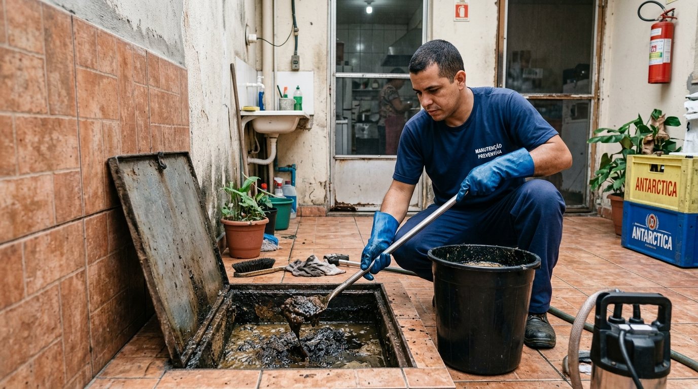 Limpeza de Caixa de Gordura com Equipe em Sorocaba‑SP